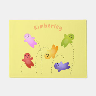 Cute jelly babies candy sweets cartoon doormat