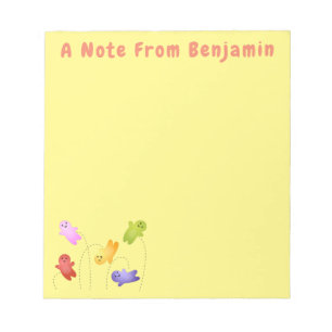Cute jelly babies candy sweets cartoon notepad