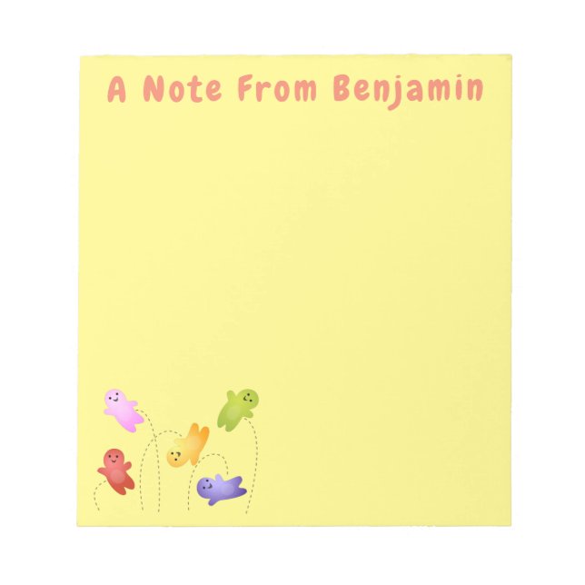 Cute jelly babies candy sweets cartoon notepad (Front)