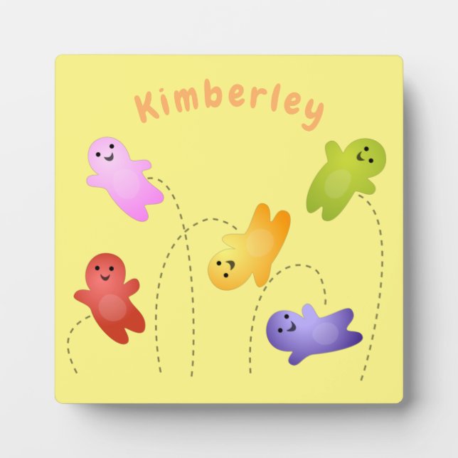 Cute jelly babies candy sweets cartoon plaque (Front)