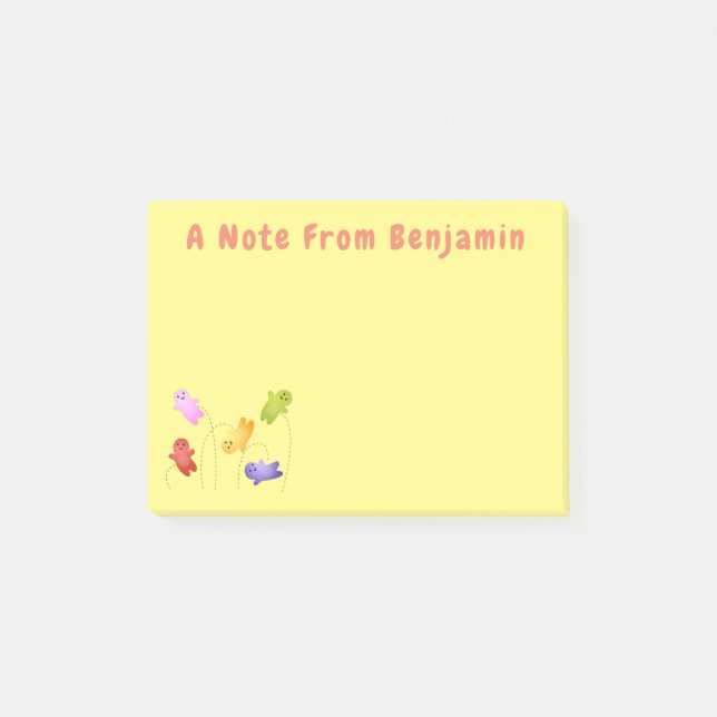 Cute jelly babies candy sweets cartoon post-it notes (Front)
