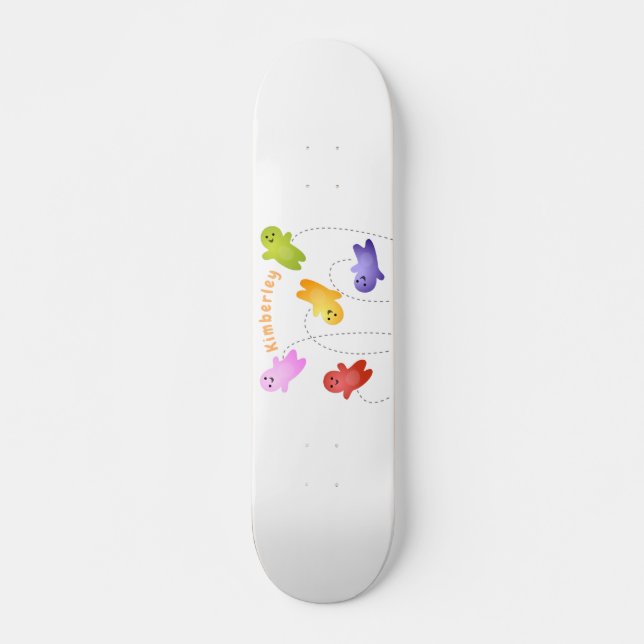 Cute jelly babies candy sweets cartoon skateboard (Front)
