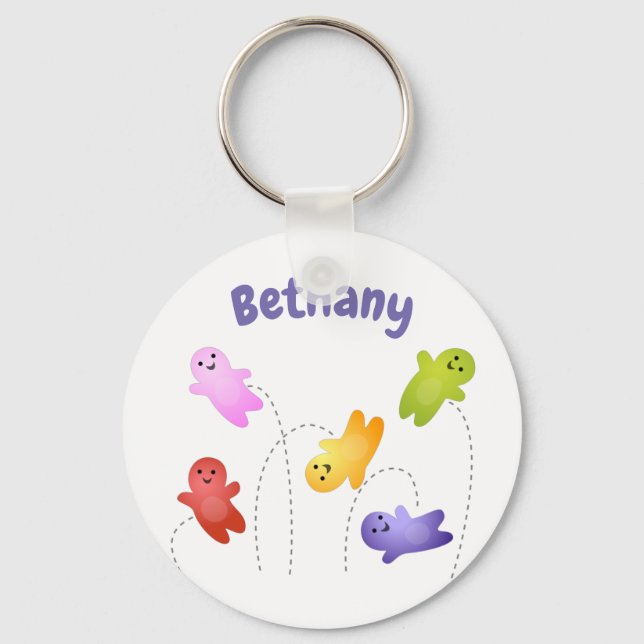 Cute jelly babies sweets candy cartoon key ring (Front)