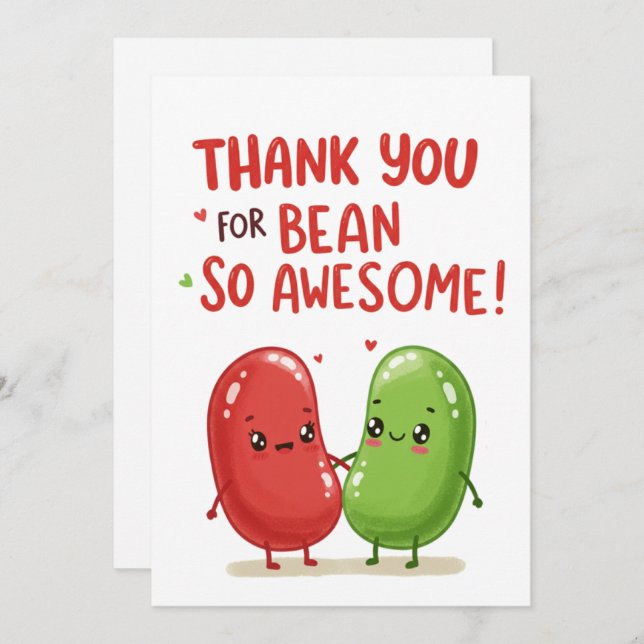 Cute Jelly Bean Couple - Valentine's Day Holiday Card (Front/Back)