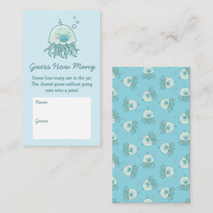 Cute Jellyfish Baby Shower Blue Boy Guess How Many Enclosure Card