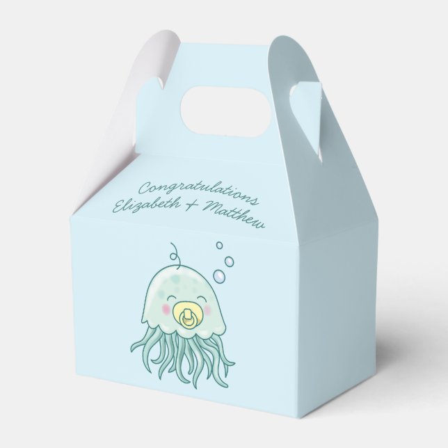 Cute Jellyfish Baby Shower Kawaii  Favour Box (Front Side)