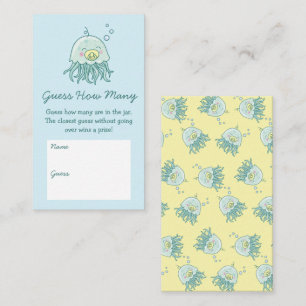 Cute Jellyfish Baby Shower Kawaii Guess How Many Enclosure Card
