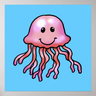 Cute jellyfish poster