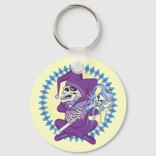 Cute Jester Skull Key Ring