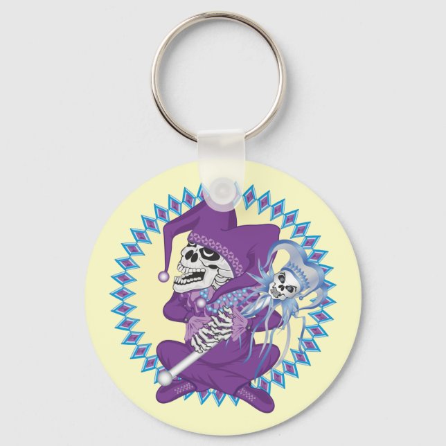 Cute Jester Skull Key Ring (Front)