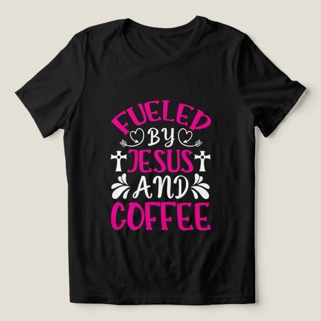 Cute Jesus coffee word art  Tri-Blend Shirt (Design Front)