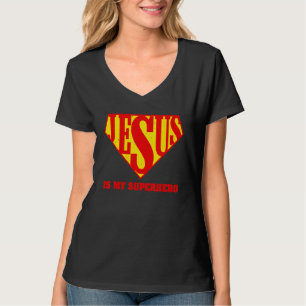 Cute Jesus Design For Boys Men Women Jesus Superhe T-Shirt