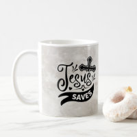 Cute Jesus Saves Christian Design Marbled