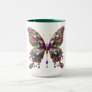 Cute jewelled Mardi Gras butterfly Mug