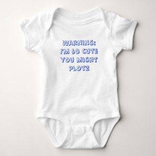 Cute Jewish baby gift - "So Cute/Plotz Baby Bodysuit