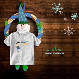 Cute Jewish Girl Happy Hanukkah  Toddler T-Shirt