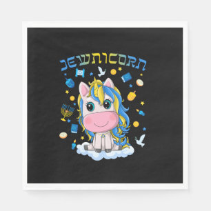 Cute Jewnicorn Jewish Unicorn Menorah Dreidel Happ Napkin