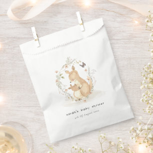 Cute Joey Mama Kangaroo Floral Wreath Baby Shower Favour Bags