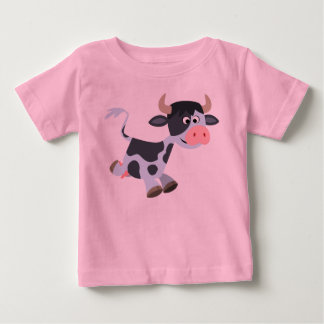 Cute Jogging Cartoon Cow Baby T-Shirt