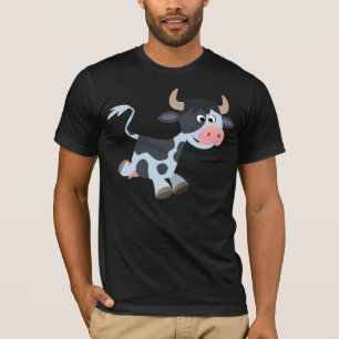 Cute Jogging Cartoon Cow T-Shirt