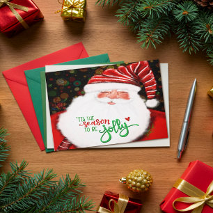 Cute Jolly Santa Christmas Fun Kids Inspirivity Card
