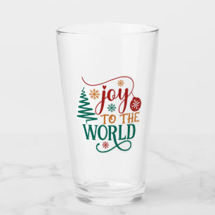 Cute 'Joy to the World' Christmas Glass
