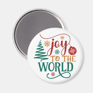 Cute 'Joy to the World' Christmas Magnet