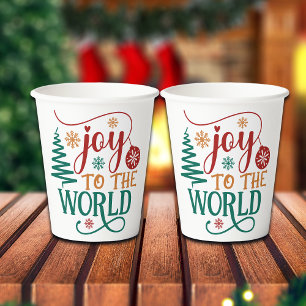 Cute 'Joy to the World' Christmas Paper Cups