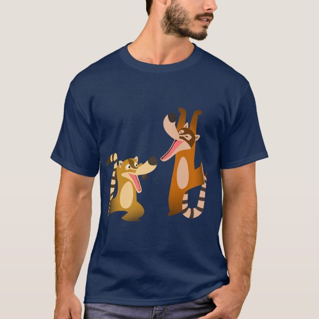 Cute Joyful Cartoon Coatimundis T-Shirt (Front)