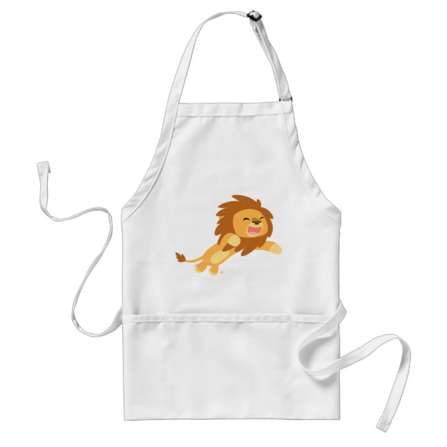 Cute Joyful Cartoon Lion Apron (Front)