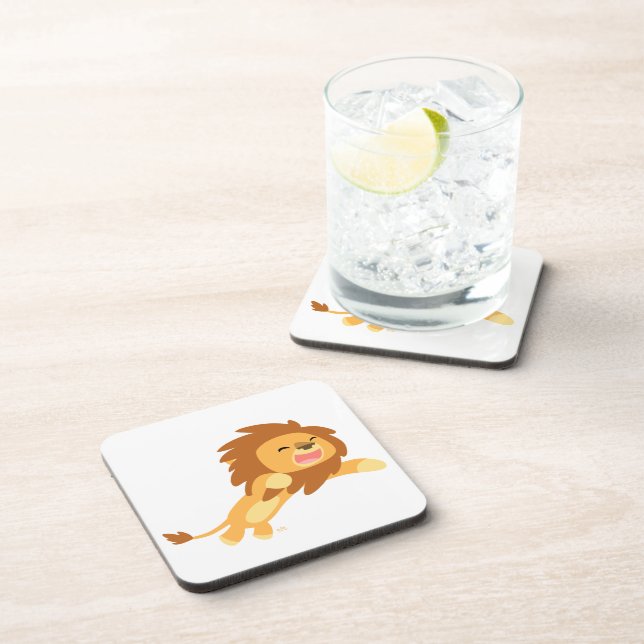 Cute Joyful Cartoon Lion Coasters Set (Right Side)