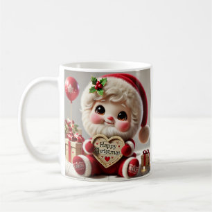Cute Joyful Santa's Christmas Greeting Coffee Mug