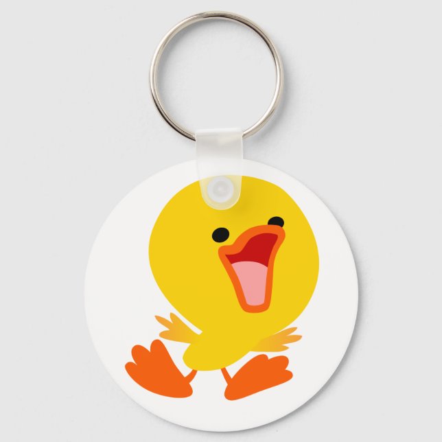 Cute Joyous Cartoon Duckling Keychain (Front)