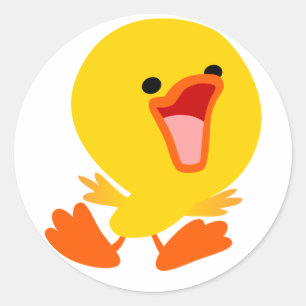 Cute Joyous Cartoon Duckling Sticker
