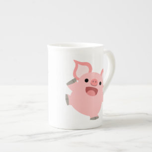 Cute Joyous Cartoon Pig Bone China Mug