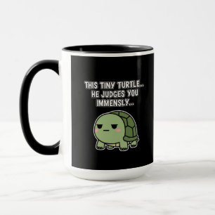 Cute Judgmental Turtle Funny Minimalist Sarcasm Mug