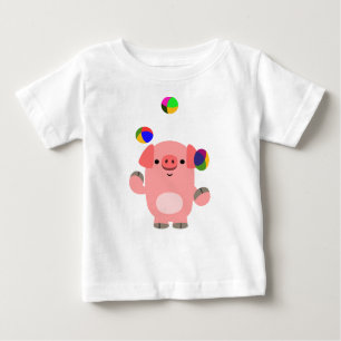 Cute Juggling Cartoon Pig Baby T-Shirt