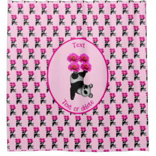 Cute Juggling Panda Bear Personalised Shower Curtain