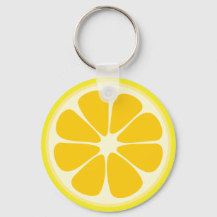 Cute Juicy Citrus Lemon Tropical Fruit Slice Key Ring
