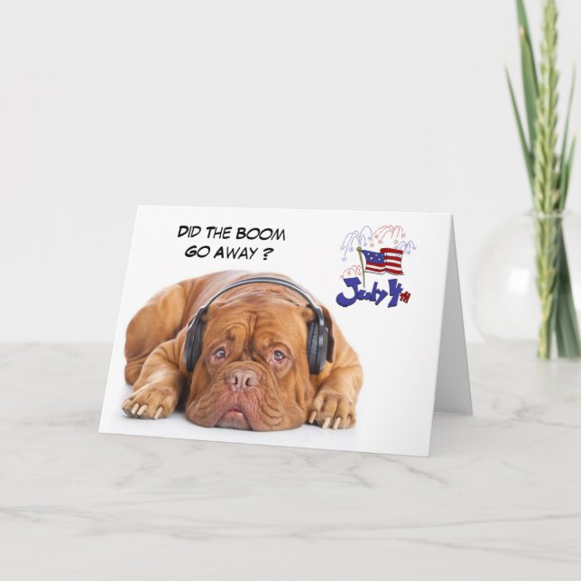 Cute July 4th dog Folded Holiday Card (Front)