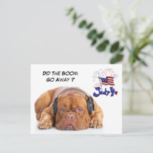 Cute July 4th dog  Holiday Postcard