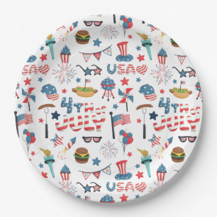 Cute July 4th Patriotic Paper Plates
