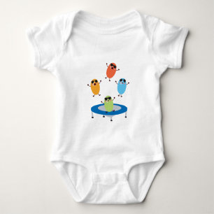 Cute Jumping Candy Beans Wearing Sunglasses Baby Bodysuit