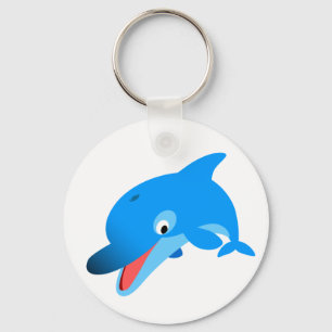Cute Jumping Cartoon Dolphin Keychain