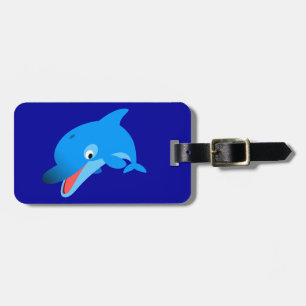 Cute Jumping Cartoon Dolphin Luggage Tag
