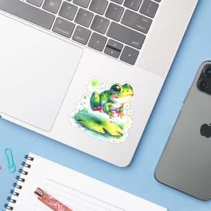 Cute Jumping Frog Whimsical Ai Art