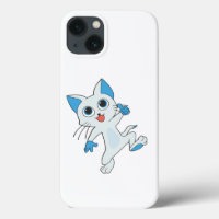 CUTE JUMPING LIGHT CYAN KITTEN WITH BLUE EYES,EARS