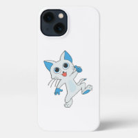 CUTE JUMPING LIGHT CYAN KITTEN WITH BLUE EYES,EARS