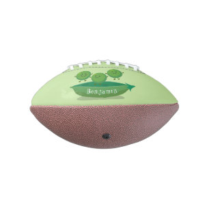 Cute jumping peas in pod cartoon illustration football