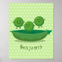 Cute jumping peas in pod cartoon illustration